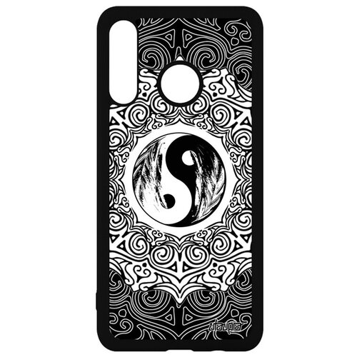 фото Красивый чехол для мобильного // huawei p30 lite // "инь и ян" буддизм экилибр, utaupia, серый