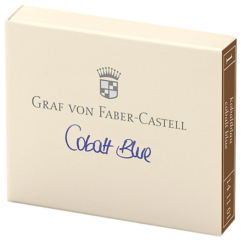 Картриджи чернильные Graf von Faber-Castell, синий кобальт, 6шт