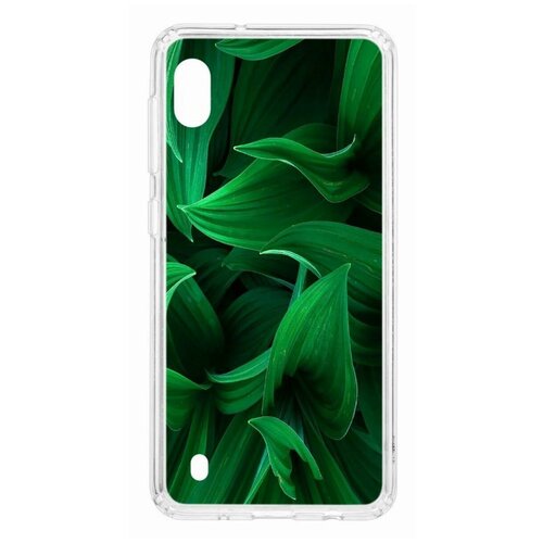 фото Чехол на samsung galaxy a10 2019 kruche print grass/накладка/с рисунком/прозрачный/бампер/противоударный/ударопрочный/с защитой камеры кruче