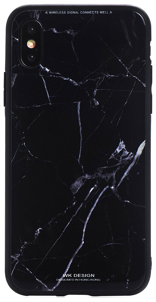 Чехол WK Design Azure Glass Print Marble для iPhone XS Max чёрный мрамор