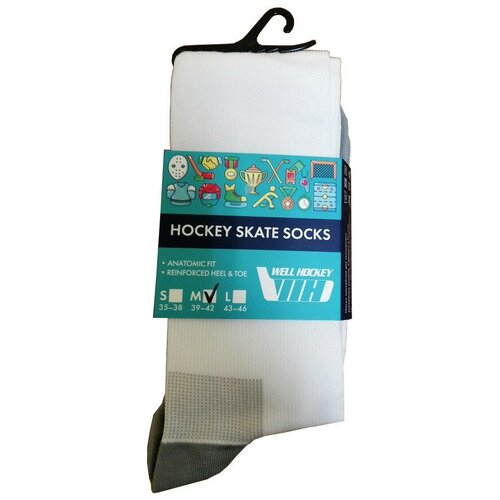 фото Носки хоккейные well hockey skate sock white (l)