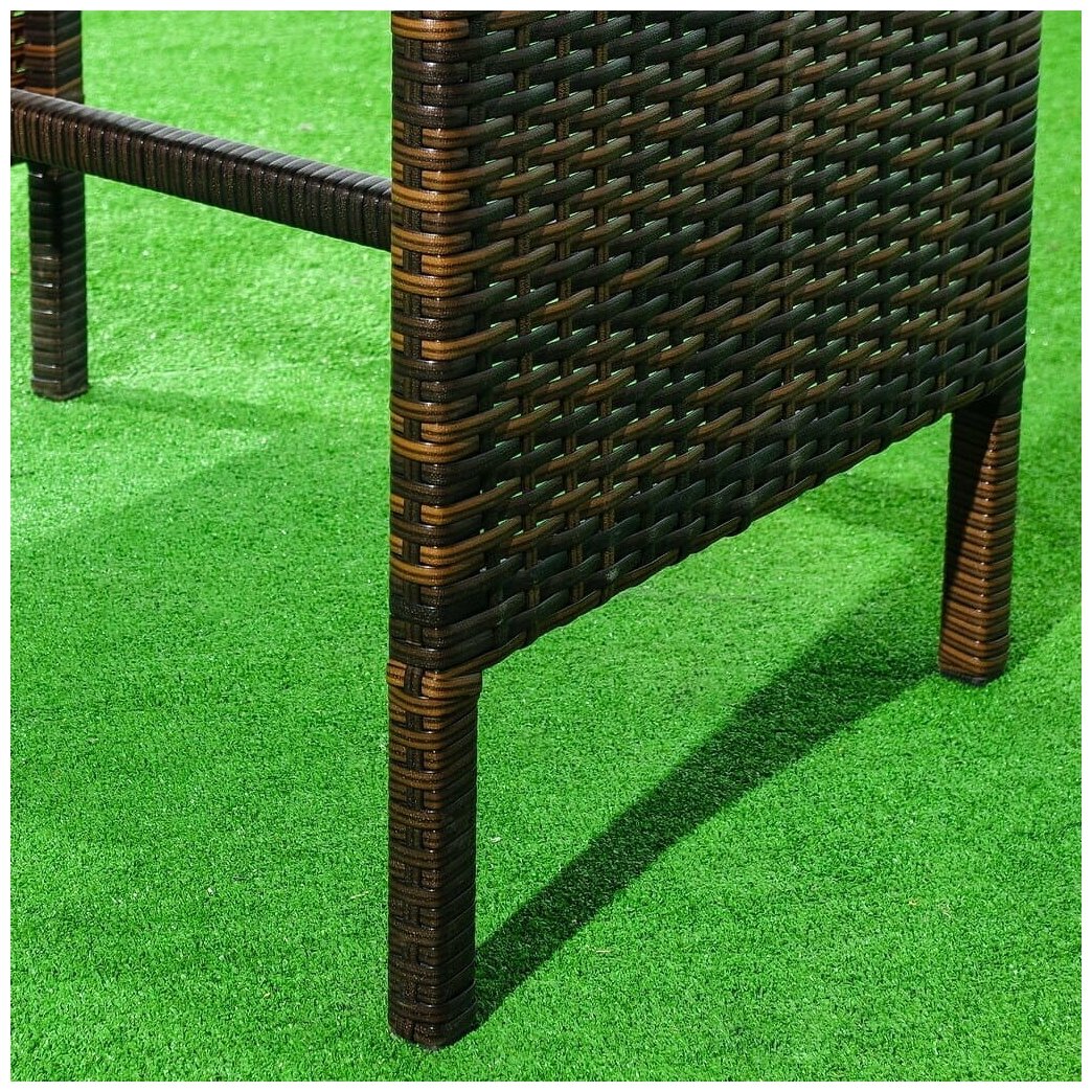 Мебель садовая Green Days, Эмилия, коричневая, стол, 120х66 см, 2 кресла, 1 диван, подушка бежевая, 150 кг - фотография № 2