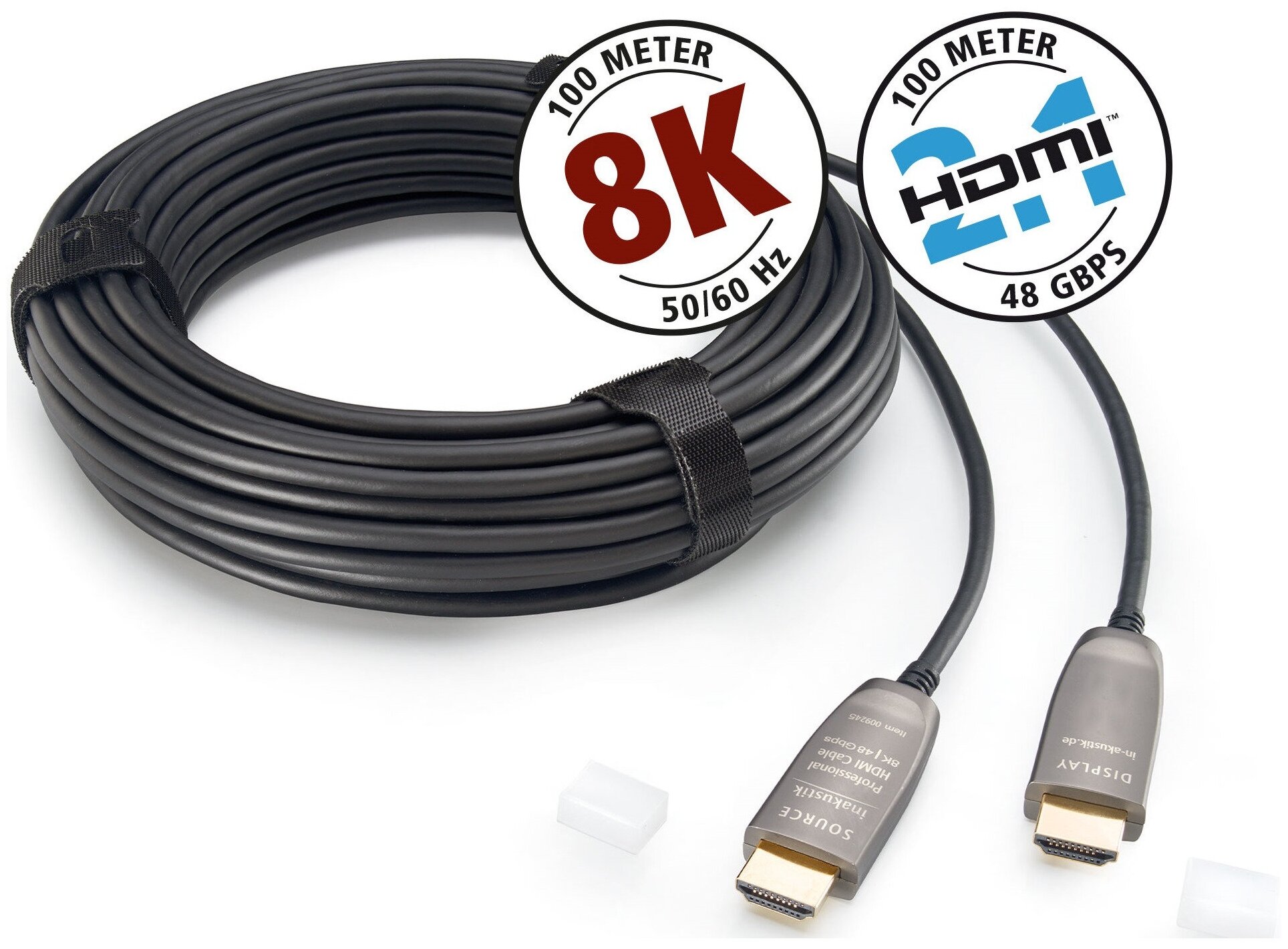 Кабель HDMI - HDMI оптоволоконные Inakustik 009245001 Professional HDMI 2.1 Optical Fiber Cable 1.0m