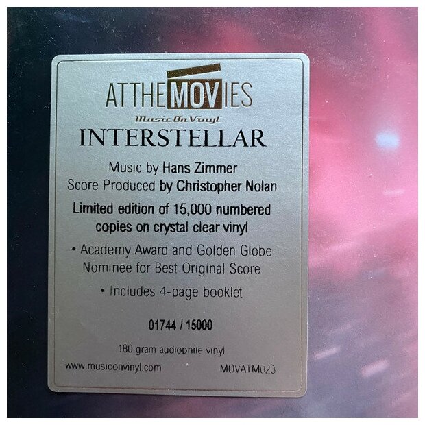 Саундтрек Саундтрек - Interstellar (limited, Colour, 180 Gr, 2 LP) MUSIC ON VINYL - фото №4