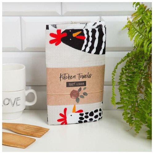 фото Набор полотенец кух. "доляна" с праздником светлой пасхи 35х60см-2 шт, 100% хл, вафля 160 г/ 5511251