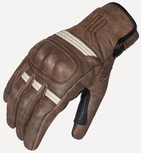 Изображение товара RUSH Перчатки PRIME кожа, цвет Коричневый/Белый, Размер S