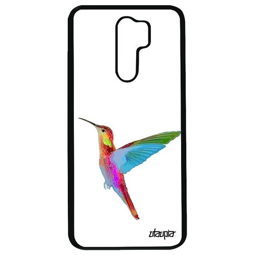 фото Защитный чехол на смартфон // xiaomi redmi 9 // "колибри" рисунок полет, utaupia, белый