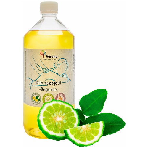 Verana Массажное масло для тела Бергамот, натуральное, антицеллюлитное, для похудения, омолаживающее, ароматерапия, 1л