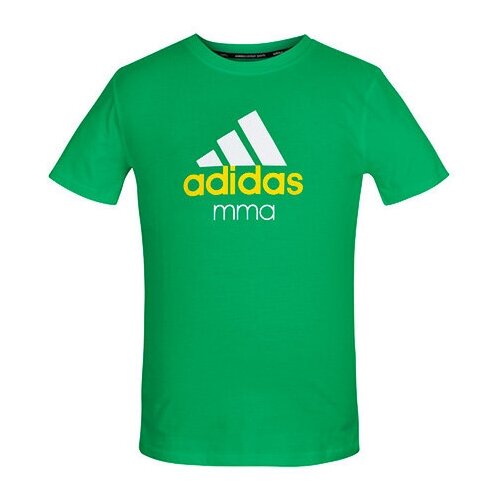 Футболка Community T-Shirt MMA зелено-белая (размер S) adidas зеленого цвета