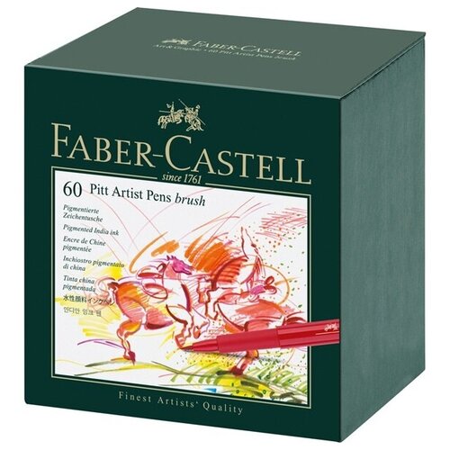 Faber-Castell Набор капиллярных ручек Pitt brush, 60 цв