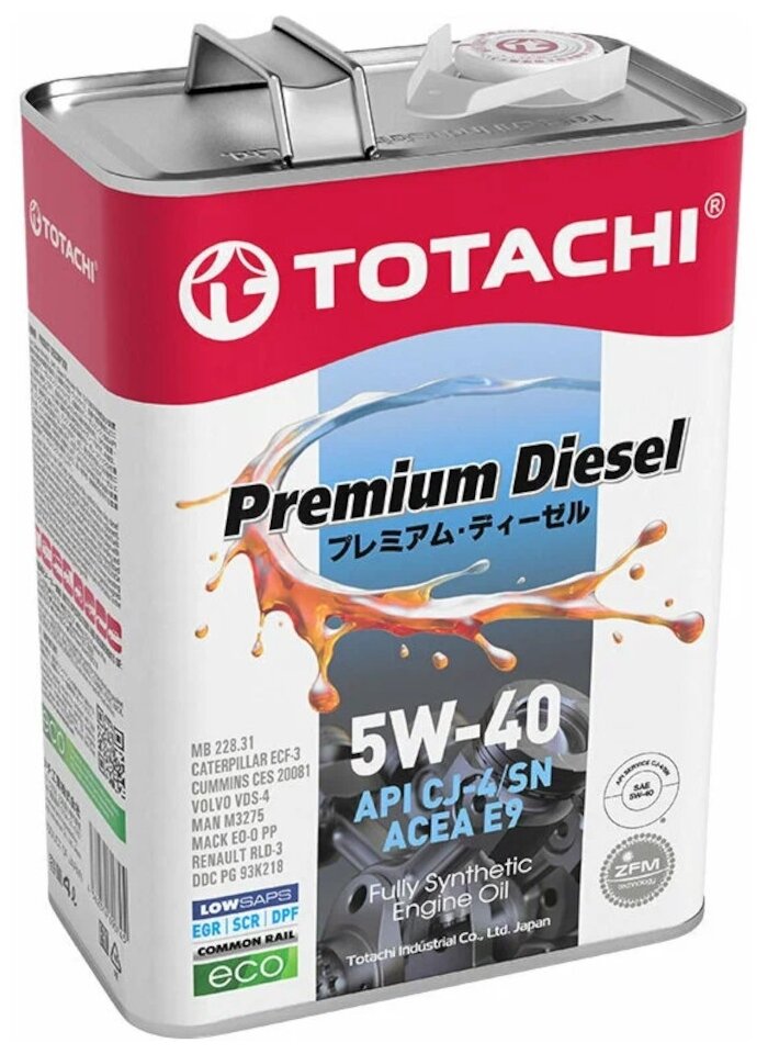 Масло моторное TOTACHI Premium Diesel 5W-40 синт. API CJ-4/SN 4л