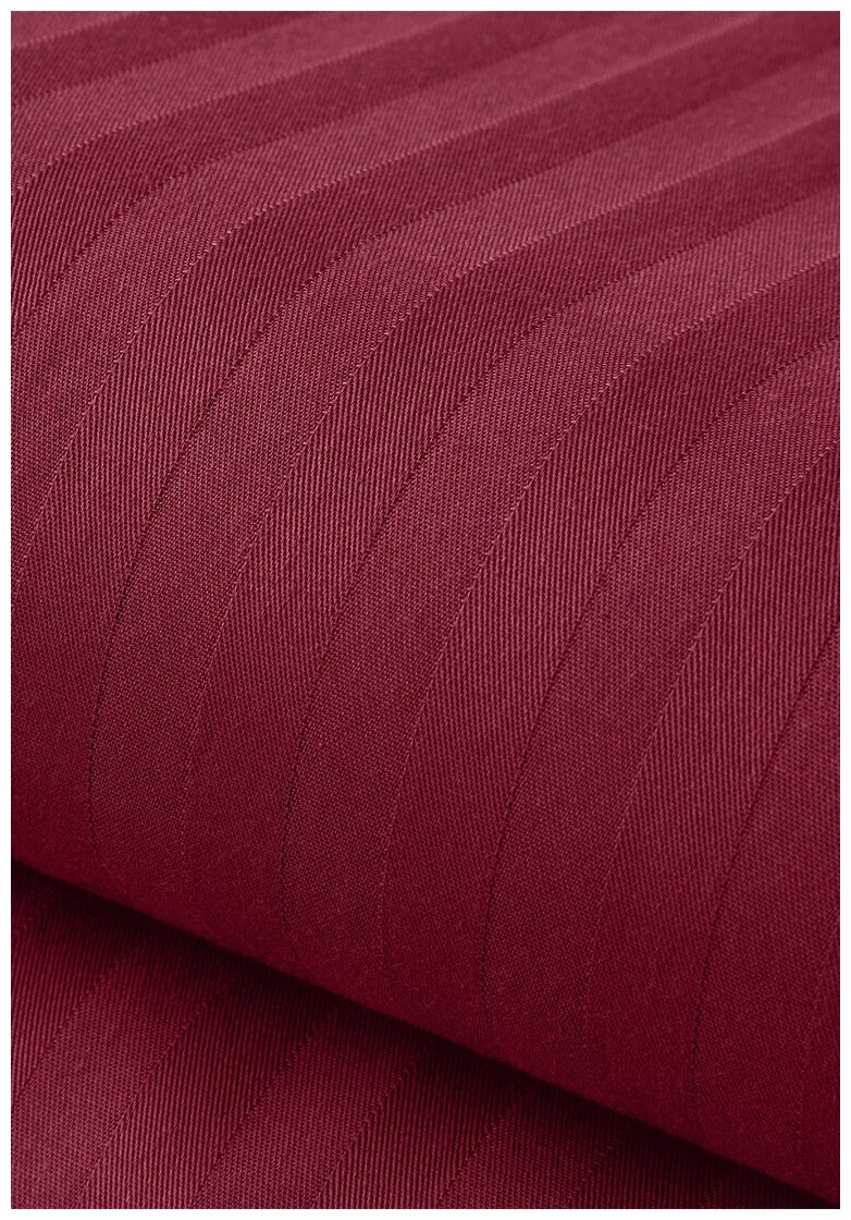 Комплект постельного белья LOVEME 1,5 спальный, страйп-сатин, цвет бордовый (Palermo) - фотография № 10