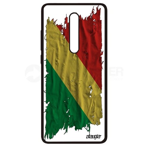 фото Противоударный чехол для мобильного // xiaomi mi 9t pro // "флаг конго браззавиль на ткани" страна патриот, utaupia, белый