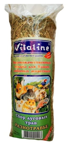 Сено для грызунов VITALINE Сбор луговых трав Разнотравье 14,7л (400г) - фотография № 3