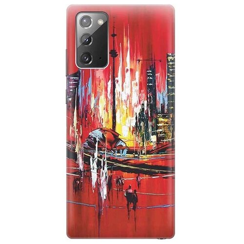 фото Ультратонкий силиконовый чехол-накладка для samsung galaxy note 20 с принтом "акварельный город" gosso