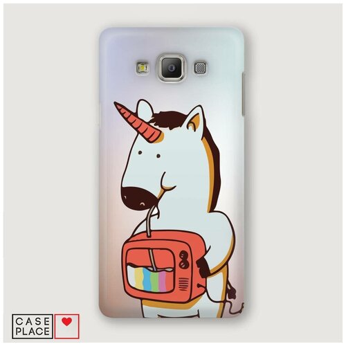 фото Чехол пластиковый samsung galaxy grand prime единорог и телевизор case place