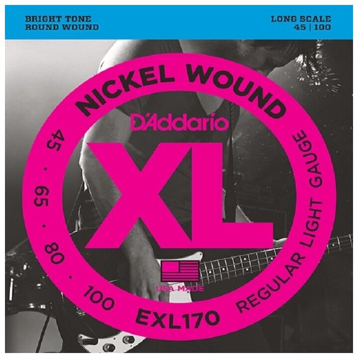 Струны для бас-гитары D'Addario EXL170