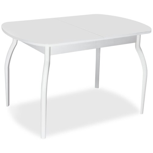 Стол кухонный с матовым стеклом Forma Lux PALERMO 90 White Silk - бук, раскладной ДхШ: 90 х 60 см, длина в разложенном виде 122 см, белый