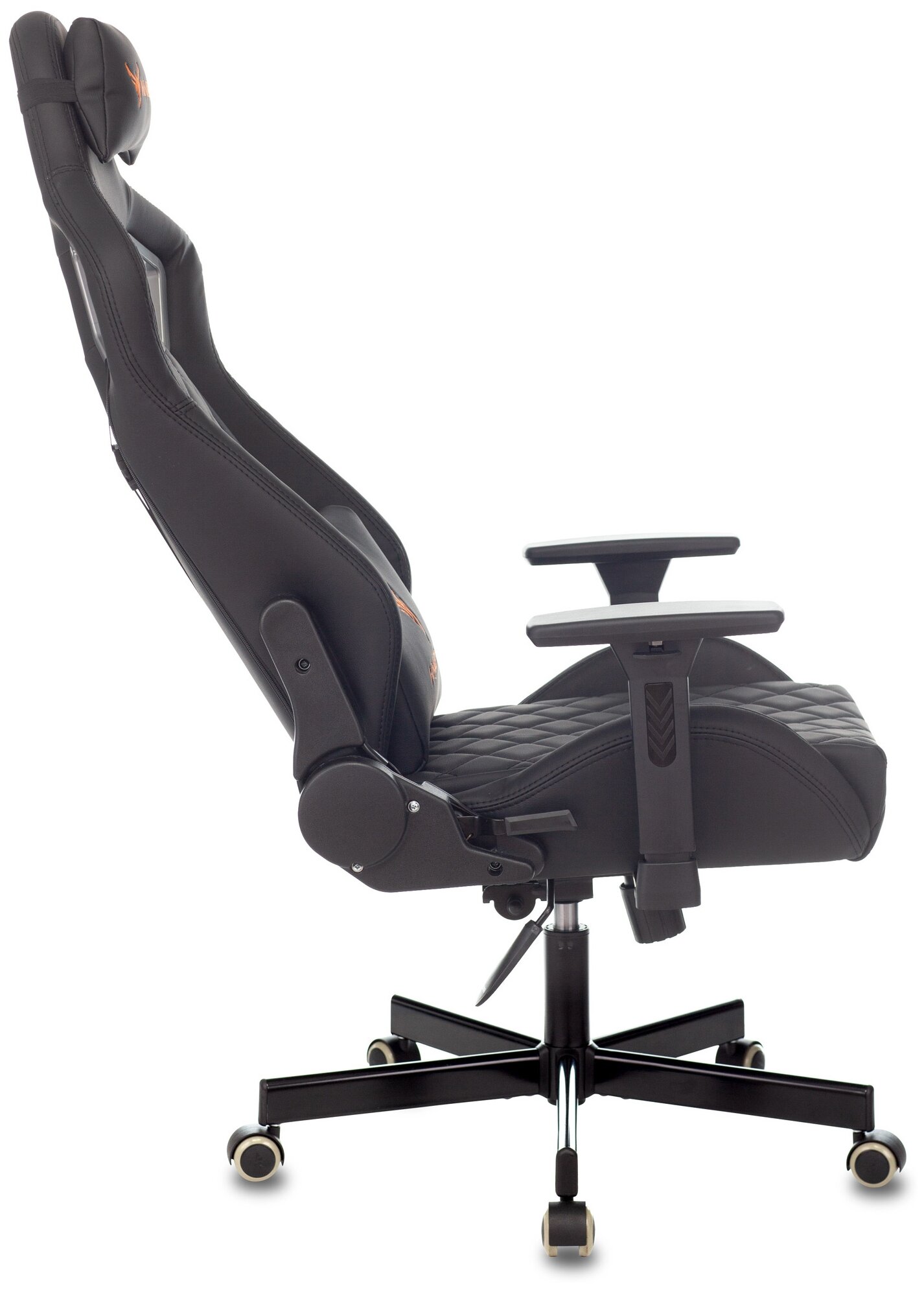Кресло игровое Knight OUTRIDER черный ромбик эко.кожа с подголов. крестовина металл - фотография № 9