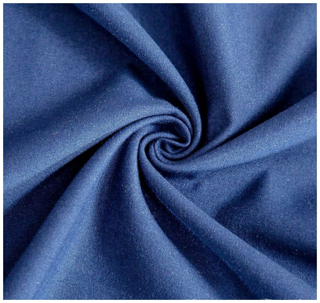 Комплект постельного белья Grazia-Textile Евро синий, Сатин, наволочки 70x70 2 шт. - фотография № 4