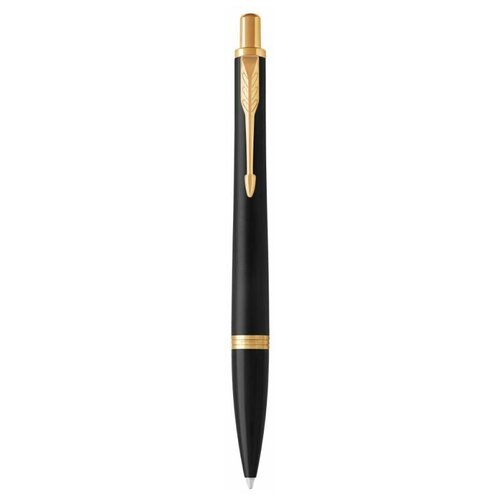 Ручка шариковая Parker Urban Core Muted Black GT M, корпус из латуни, чёрный матовый/ золото, синие чернила (1931576)