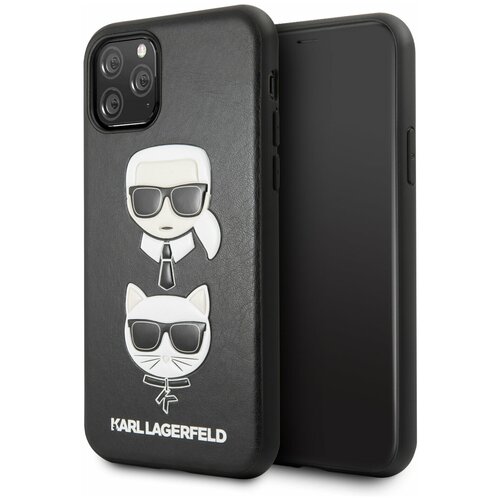 фото Чехол lagerfeld для iphone 11 pro pu leather karl and choupette hard black karl lagerfeld