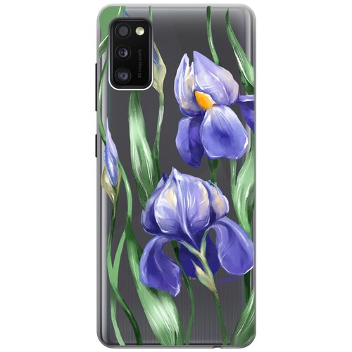 фото Ультратонкий силиконовый чехол-накладка transparent для samsung galaxy a41 с 3d принтом "amazing irises" gosso