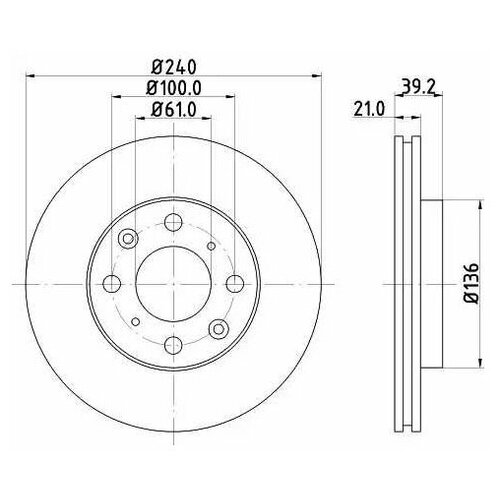 фото Тормозной диск nisshinbo nd8022 для honda city, jazz ii, iii, logo