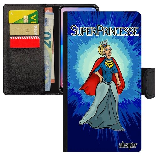 фото Красивый чехол-книжка для // samsung galaxy s7 // "суперпринцесса" принцесса комичный, utaupia, синий