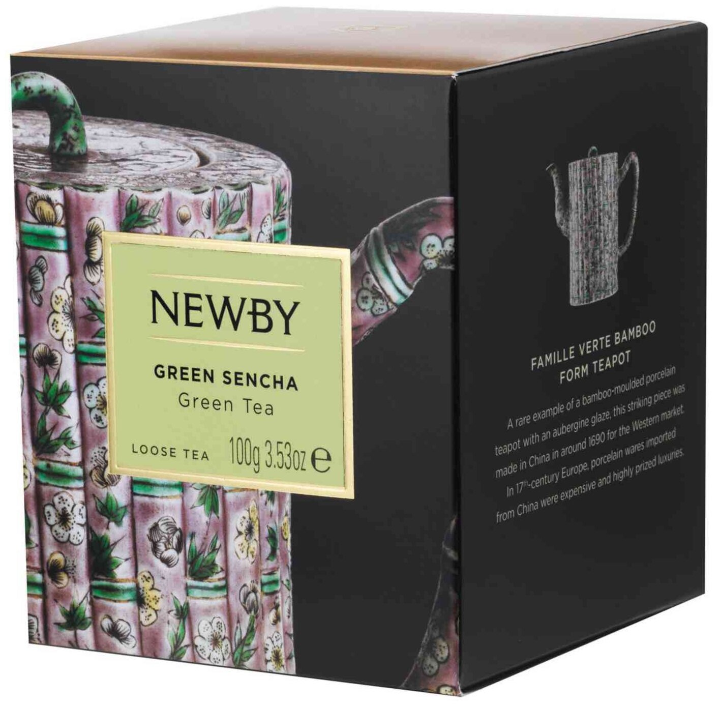 Чай зеленый NEWBY Зеленая Сенча в картонных пачках 1/100г - фотография № 3