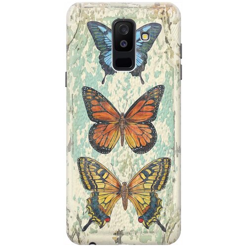 фото Re:paчехол - накладка artcolor для samsung galaxy a6 plus (2018) с принтом "три бабочки"