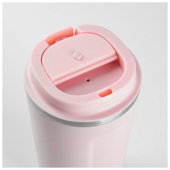Термокружка для кофе, чая, напитков Мастер К, термостакан, сохраняет тепло 6 ч, цвет розовый, объем 500 мл - фотография № 3