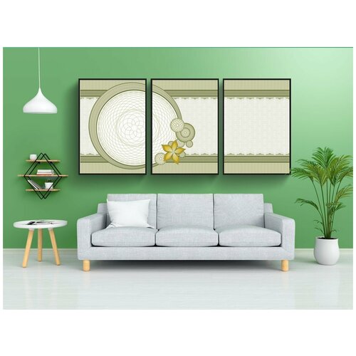 фото Набор модулных постеров для интерьера "гильоше, граница, диплом" 60x90 см. в тубусе, без рамки lotsprints