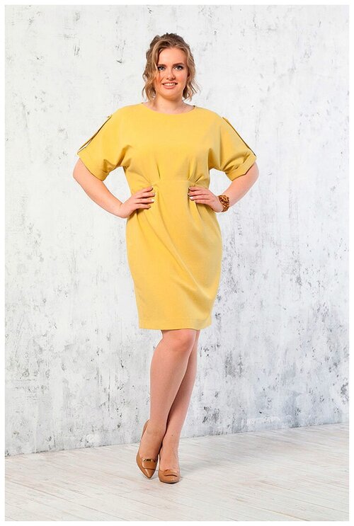 Платье Angela Ricci, размер 52, желтый