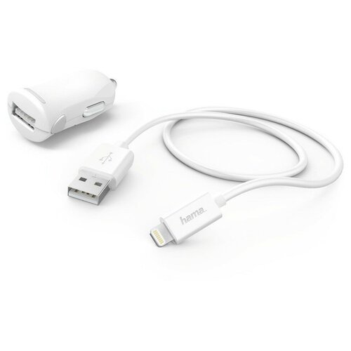 Комплект зар./устр. Hama H-183266 2.4A для Apple кабель Apple Lightning белый (00183266) 