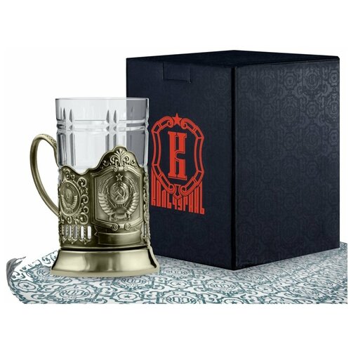 Стакан с подстаканником Герб СССР латунный 2400₽