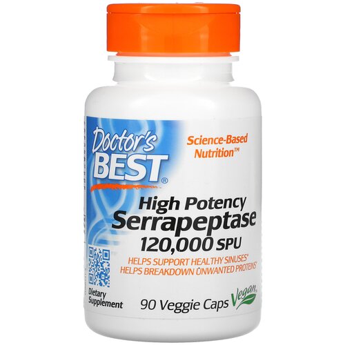 Капсулы Doctor's Best High Potency Serrapeptase, 90 шт.