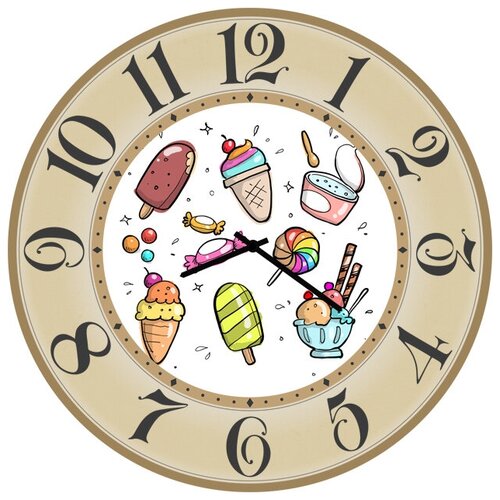 фото Svs настенные часы svs 4002159 kitchen рисунки мороженных