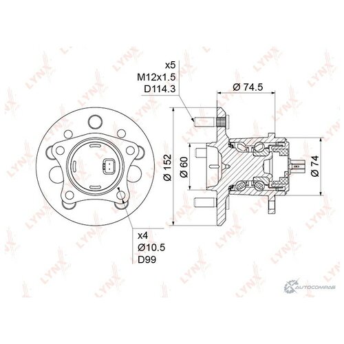 фото Ступица колеса зад лев lynxauto wh1216