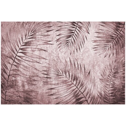 Фотообои Уютная стена Розовые тропические листья пальмы 410х270 см Виниловые Бесшовные (единым полотном) фотообои уютная стена зеленые тропические листья 410х270 см виниловые бесшовные единым полотном