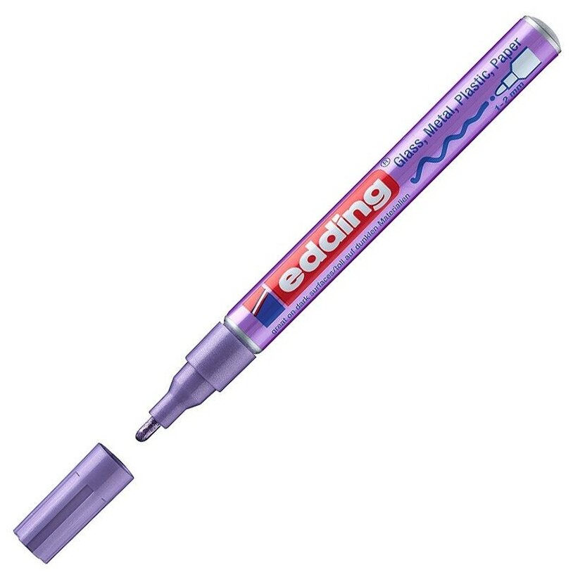 Художественный маркер Edding Маркер лаковый глянцевый edding 751, 1-2мм, фиолетовый металлик