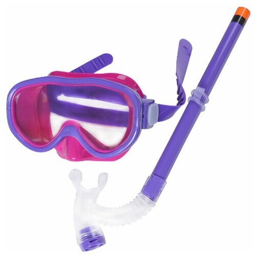 фото E33114-4 набор для плавания маска+трубка (пвх) (фиолетовый) smart athletics