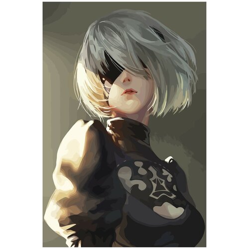 Картина по номерам на холсте nier девушка - 1 40X60