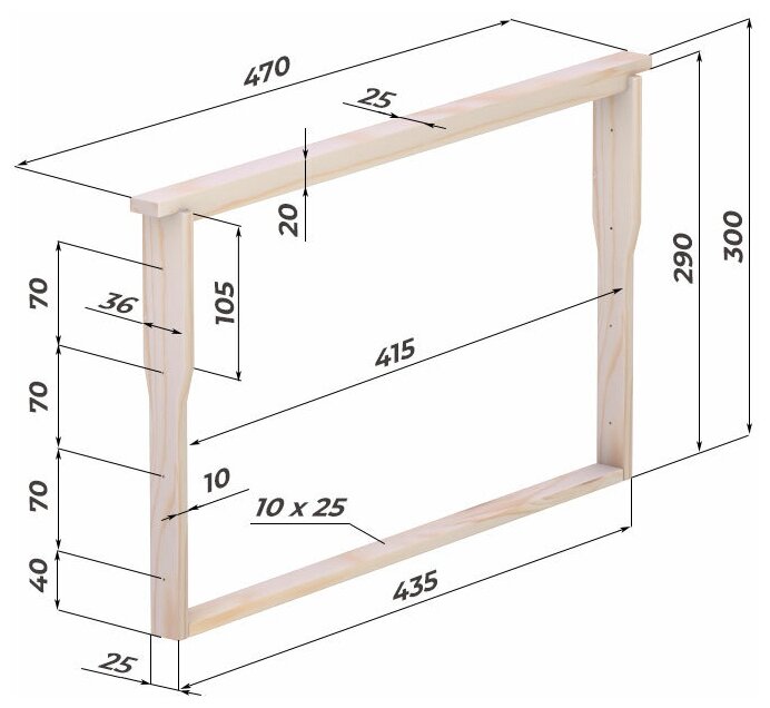 Рамка для ульев 435х300 Дадан Гнездовая. Набор 100 шт. Продек - фотография № 2