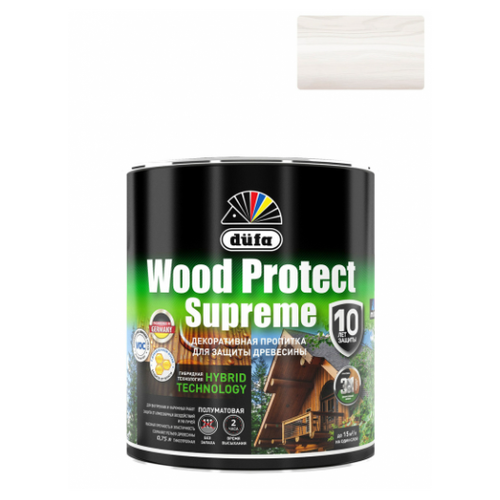 Пропитка высокопрочная, белая Wood Protect Supreme Dufa МП00-008384
