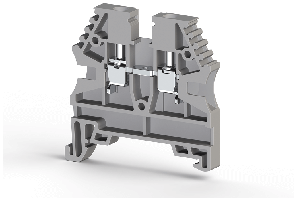Клеммник на DIN-рейку 2,5мм. кв. (серый); AVK2,5(RP) {0.0.0.3.04120RP}
