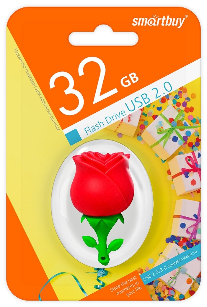 Флеш-накопитель USB 2.0 Smartbuy 32GB Wild series Роза (SB32GBRose)