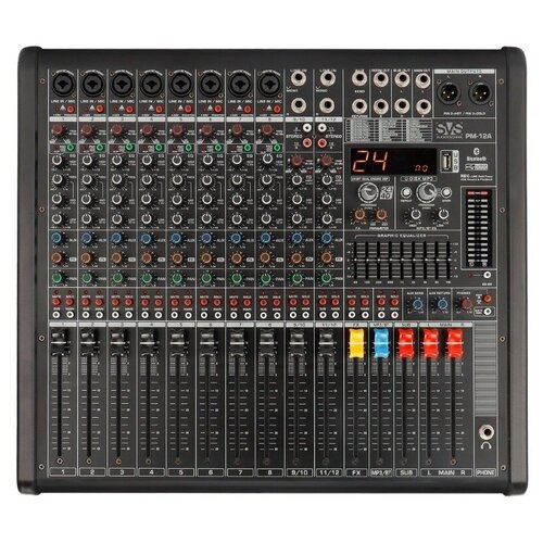 микшер svs audiotechnik mixers pm 12a активный аналоговый микшерный пульт 12 канальный Микшер с усилителем SVS Audiotechnik PM-12A