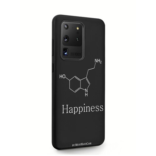 Черный силиконовый чехол MustHaveCase для Samsung Galaxy S20 Ultra Молекула счастья для Самсунг Галакси C20 Ультра Противоударный черный силиконовый чехол musthavecase для samsung galaxy s20 ultra пионы для самсунг галакси c20 ультра противоударный