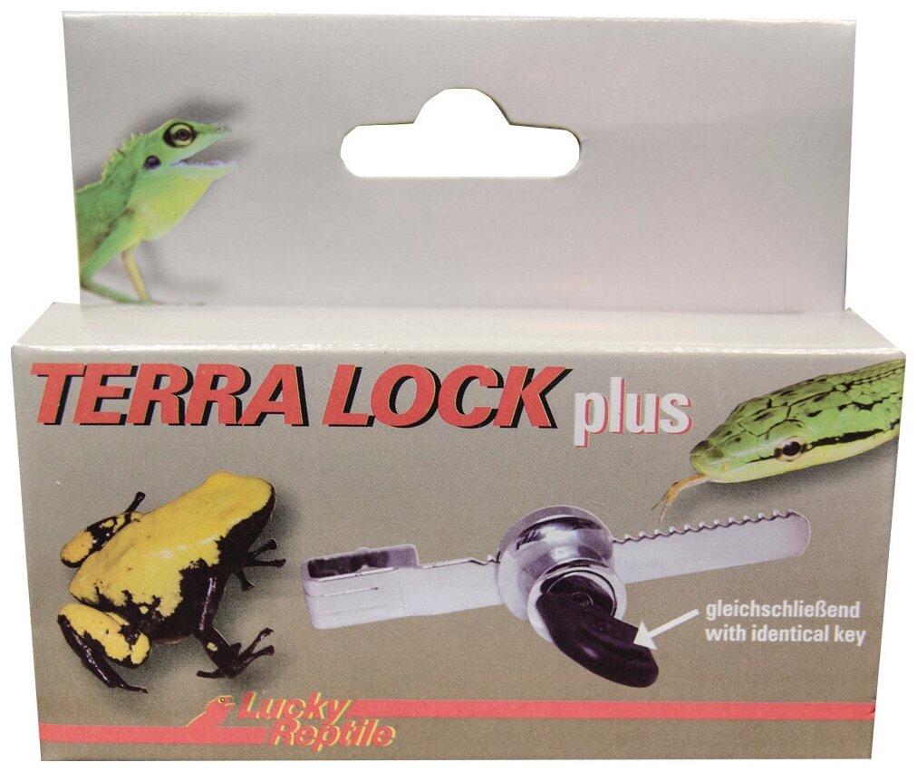 Замок для террариумов с раздвижными дверями с ключом LUCKY REPTILE "Terra Lock Plus", 2.5-8см - фотография № 1